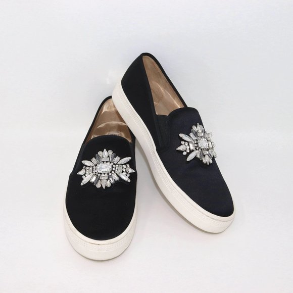 Badgley Mischka Shoes - Badgley Barre Jeweled Satin Slip On Sneaker Formal